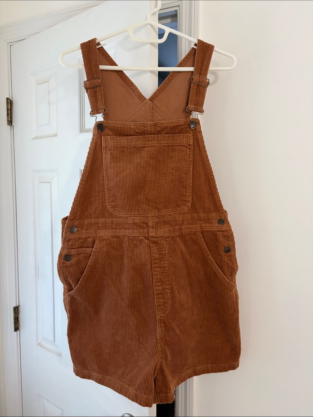 Rust Corduroy Short Overalls Size M